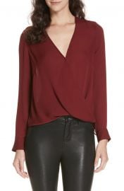 L  x27 AGENCE Kyla Draped Silk Surplice Blouse   Nordstrom at Nordstrom